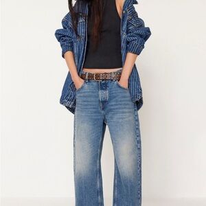 We The Free Blue Flare Wide Leg Jeans